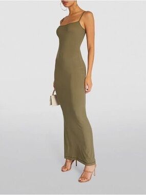Skims Khaki Green Soft Lounge Dress